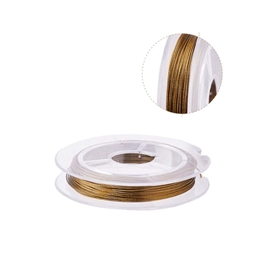 Tigertail/wire, guld, 0,45mm, 10 meter